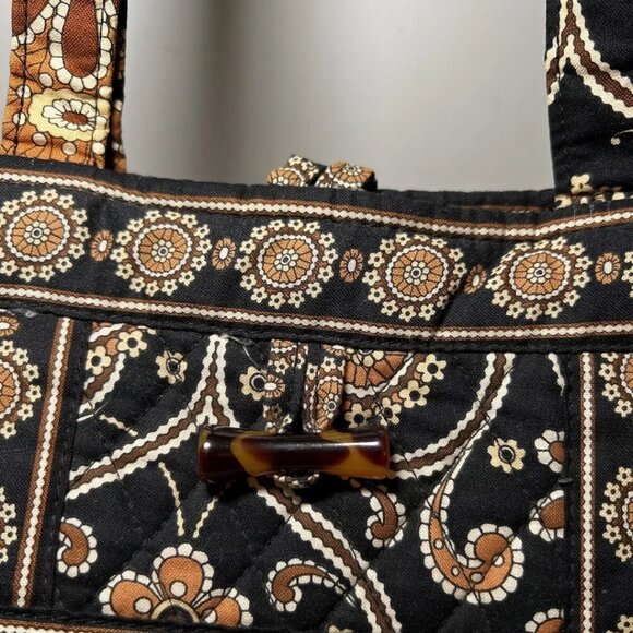 VERA BRADLEY Brown Beige Rust Paisley Medallion Quilted Tote Shoulder Bag Purse - Picture 2 of 5